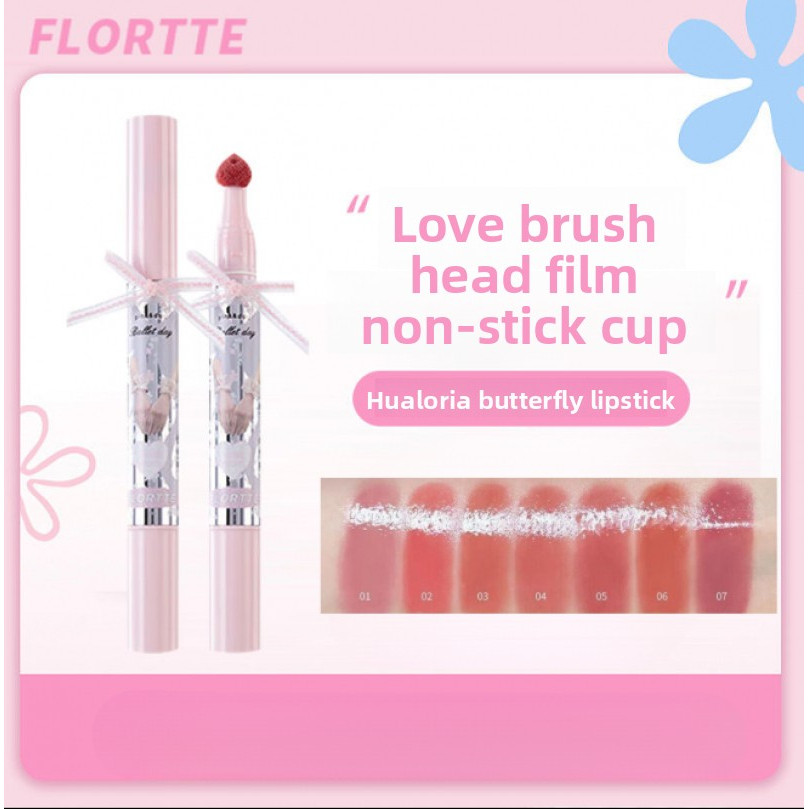 FLORTTE Small Bow Lip Gloss Film-Forming Lip Gloss Long-Lasting Color-Fixing Not Easy To Stain Cups