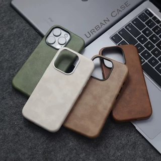 เคสแข็งสีน้ําตาลหนังวินเทจสําหรับ ไอโฟน 17 16 15 14 13 มือโปร สูงสุด กรณี