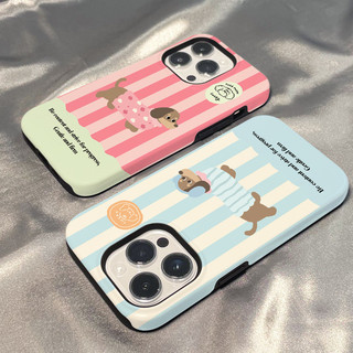 น่ารักลายสุนัขสองชั้นเคสโทรศัพท์เหมาะสําหรับiPhone 14ProMax 12 16Pro 13ProMax XSMAX 16ProMax 15ProMax XR 15Pro 11ProMax XS 14Pro Two-in-Oneเคสซิลิโคนกันกระแทก