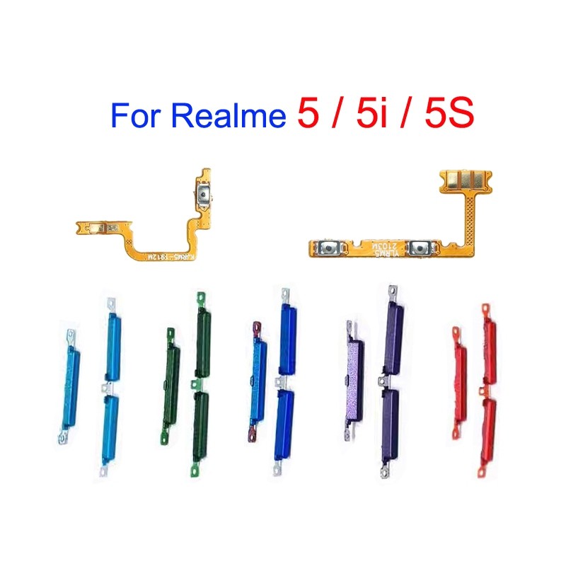 สําหรับ Realme 5 5i 5S สวิทช์เปิดปิดปุ่ม Flex และ Volume Up Down ปุ่ม Flex