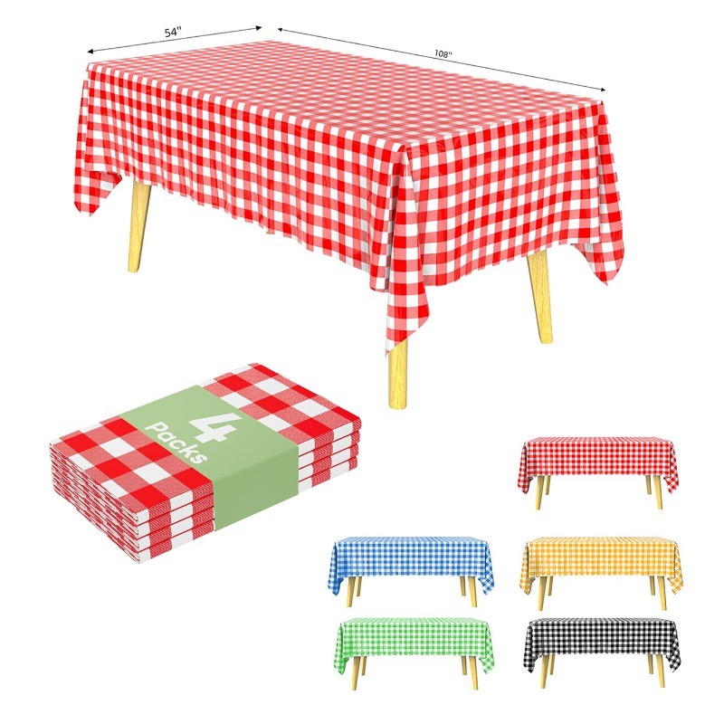 180*180เซนติเมตรบัฟฟาโลทิ้งตารางผ้าปูโต๊ะกันน้ําผ้าปูโต๊ะสําหรับปิกนิกงานเลี้ยงวันเกิด