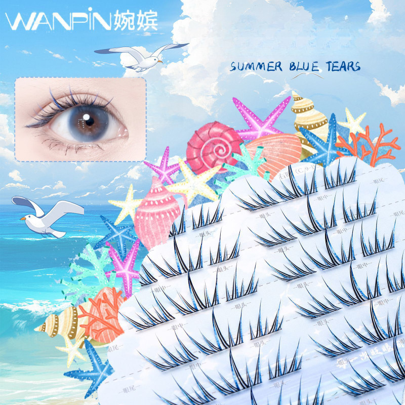 WANPIN ขนตาปลอม ขนตาปลอมแบบไม่มีกาวในฤดูร้อน ขนตาจำลองธรรมชาติ คลัสเตอร์เดียว