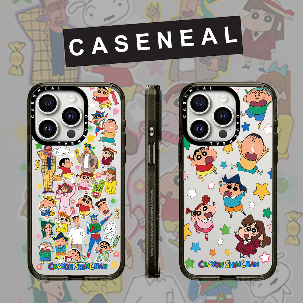 CASENEAL Graffiti ตัวการ์ตูนตลกโปร่งใสอะคริลิคเคสโทรศัพท์สําหรับ iPhone 16 Pro Max 15 Plus 14 ProMax 13 12Pro โทรศัพท์กันกระแทกขอบนุ่มฮาร์ดป้องกันกรณี