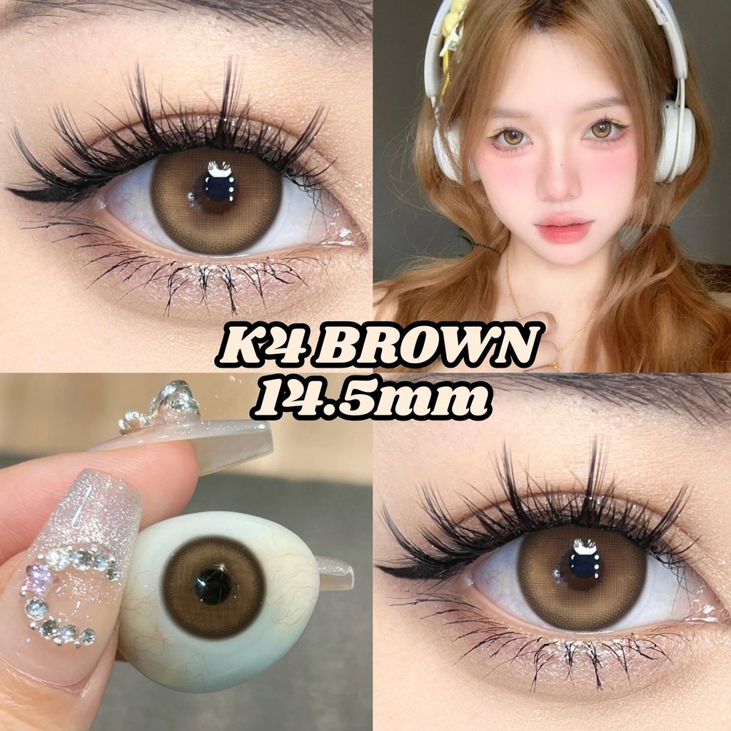 [-0.00~-5.00] คอนเทคเลนส์สายตาสั้น คอนแทคเลนส์ สีน้ําตาล K4 Series ฟิลเตอร์แสง คอนแทคเลนส์ลายดวงจันท