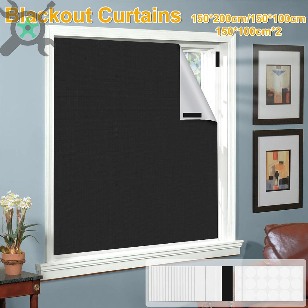 ผ้าม่านกันแสงแบบพกพา Blackout Blinds หน้าต่างกันน้ํา Shades DIY Cuttable Light Blocking ผ้าม่าน SHOPCYC3393