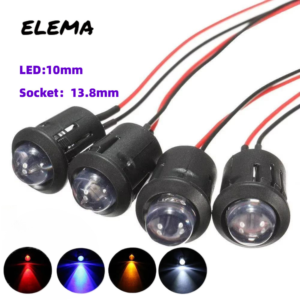 5 ชิ้น 12 โวลต์ 10 มิลลิเมตร LED Emitting ไดโอด 20 เซนติเมตร สีแดง/เขียว/น้ําเงิน ขาว/เหลือง Ultra Bright
