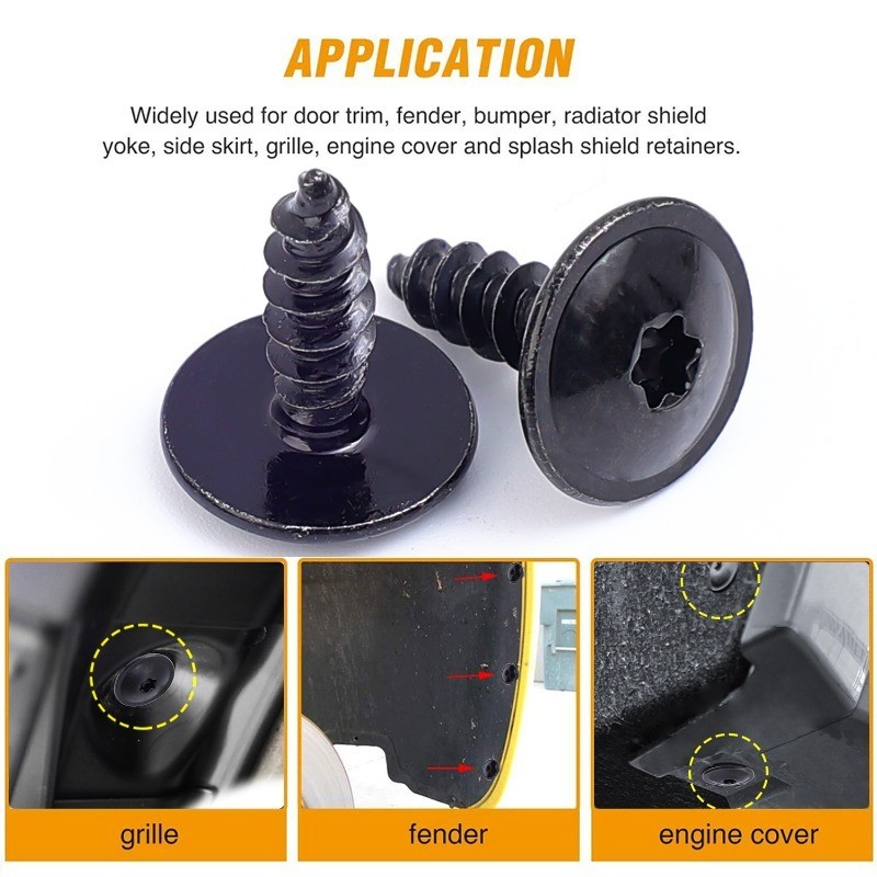 [ ที่โดดเด่น ] รถสกรูแตะตัวเอง-กันชนพิทักษ์สกรูจับมือ-ป้องกันสนิม,ป้องกันการกัดกร่อน-ล้อโค้ง หมุดย้ํา ยึด-ฝาครอบเครื่องยนต์ภายใต้ตัวยึด-สําหรับโฟล์คสวาเกนออดี้ - รูปที่ 6