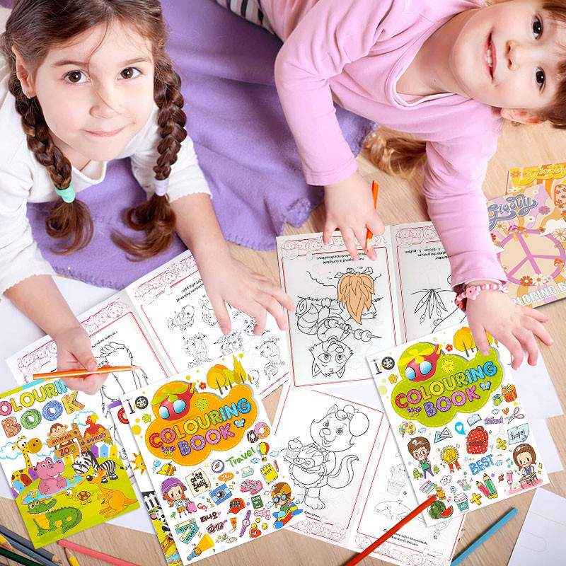 สมุดระบายสี หนังสือระบายสี หนังสือระบายสีเด็ก กระดาษหนาและไม่ฉีกขาดง่าย 3-6ขวบ เด็กอนุบาลเบื้องต้น