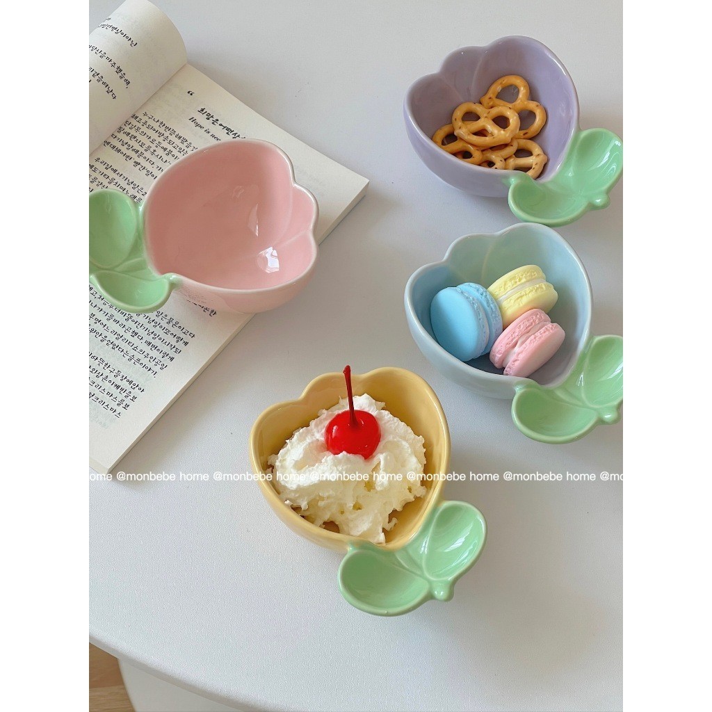 ถ้วยเล็ก ถ้วยน้ำจิ้ม ชามขนมหวาน เซรามิกส์ insรูปดอกทิวลิปน่ารัก Sauce cup พร้อมส่ง