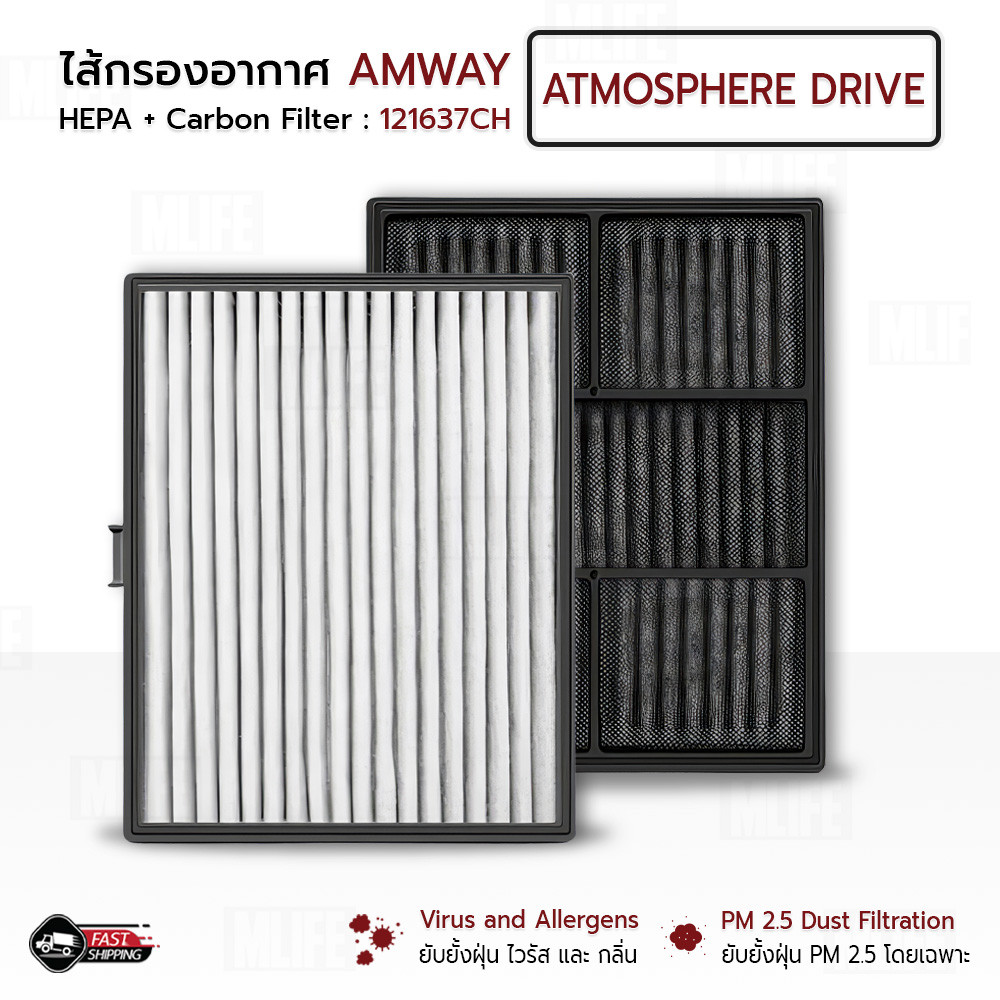 MLIFE - ไส้กรอง Amway Car 121637CH ไส้กรองอากาศ ฟิลเตอร์ กรองฝุ่น แผ่นกรองอากาศ ป้องกัน PM 2.5 HEPA 