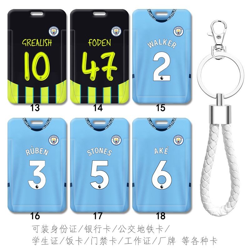 แมนซิตี้ เอฟซี Alf-inge Haaland DIY ชุดการ์ดนักเรียน Campus Card Bus Card Holder Personal ID Card Ba