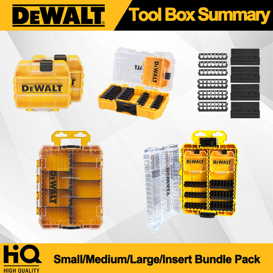 Dewalt กล่องเครื่องมือขนาดเล็ก Bulk Storage Case เจาะบิตกล่องพลาสติกใส่ Bundle Pack S/M/L DT70800 DT