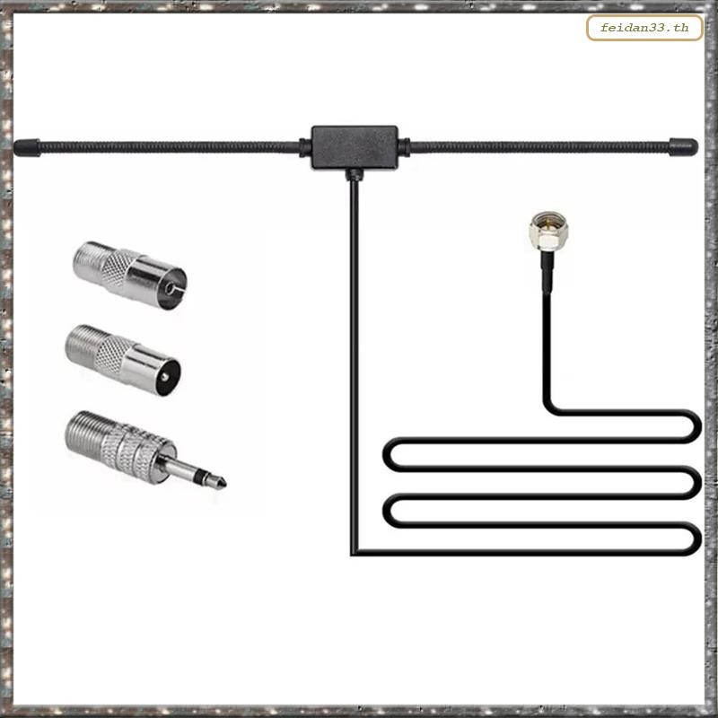 [LHY] เสาอากาศวิทยุ FM FM F- เสาอากาศฮอร์นแกะสําหรับรถยนต์สถานีวิทยุ FM TV 75 โอห์ม F ตัวเมียเป็น TV3.5 Mono