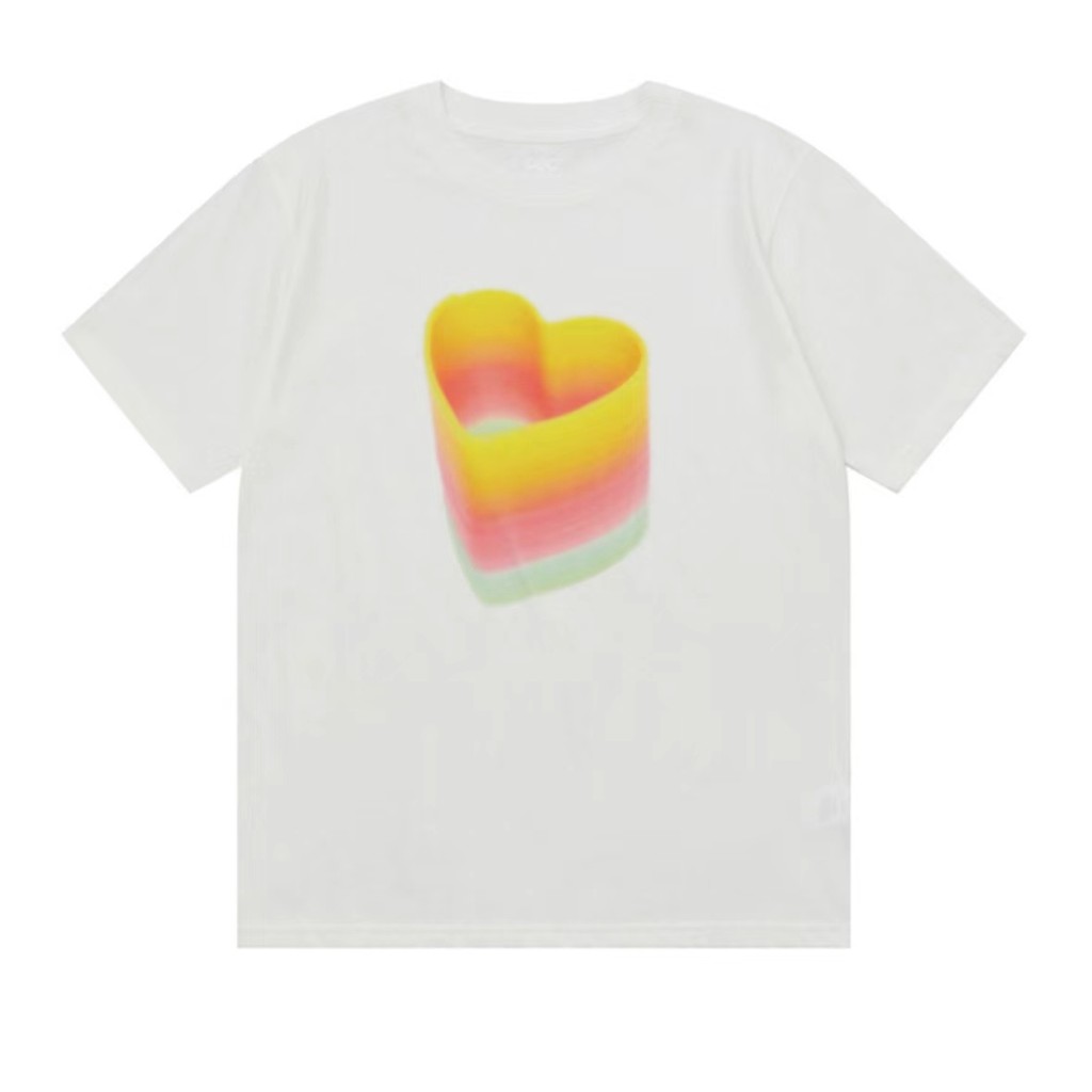 เสื้อยืดแขนสั้น Pure Cotton chancechance cec Heart Print Ready Stock