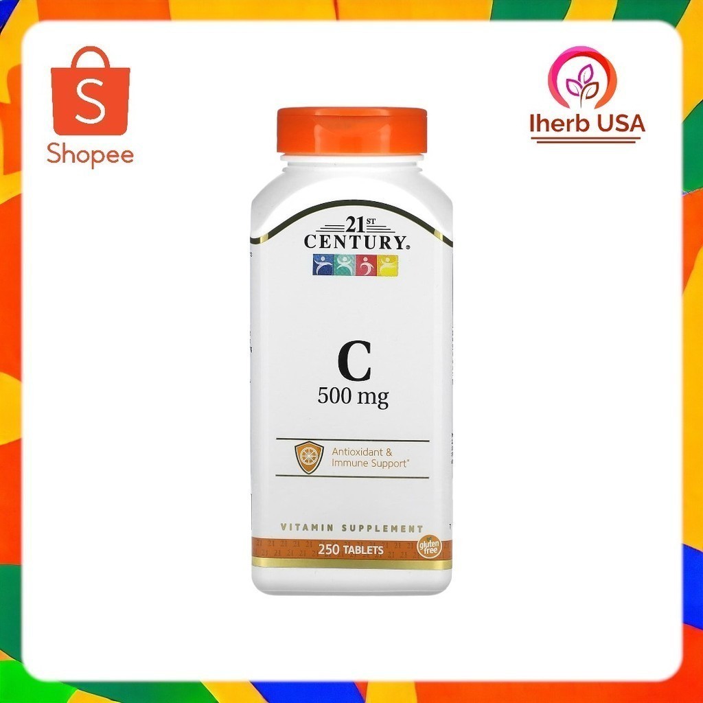 📢พร้อมส่ง 🔔  21st Century, Vitamin C, 500 mg, 250 Tablets