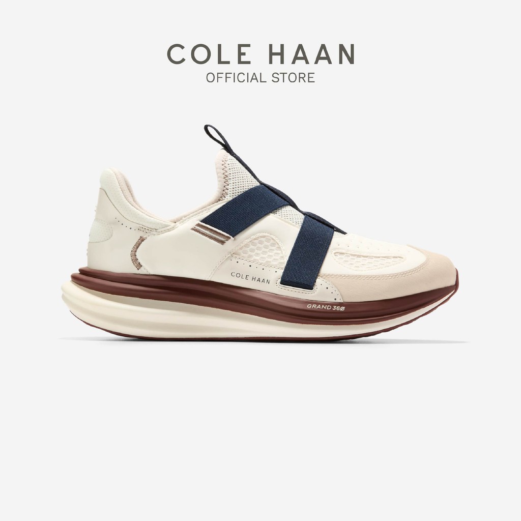 Cole Haan รองเท้าผู้ชาย Men's ØriginalGrand Quadstar Monk Strap Running Sneakers (IVORY-ANCIENT SCRO