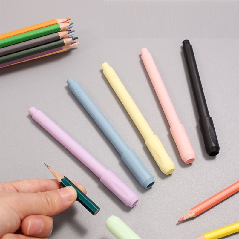 Stat แพ็ค 10 ชิ้น ErgonomicPencil Extenders ดินสอแบบปรับได้ผู้ถือปากกาดินสอ Longener Crayon Extension H