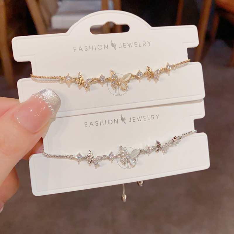 สร้อยข้อมือแฟชั่นออกแบบพิเศษ เพทายผีเสื้อ หรูหรา สำหรับขายส่ง