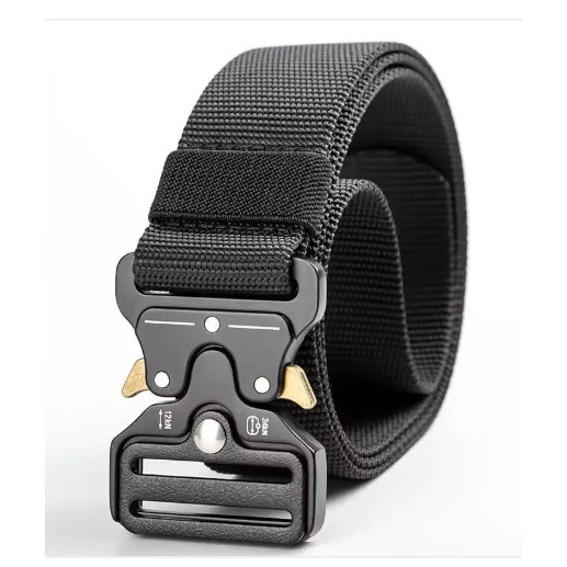 เข็มขัดยุทธวิธีของแท้ 120cm เข็มขัดกลางแจ้งนุ่มไนลอนจริงอุปกรณ์กีฬาผู้ชายผู้หญิงเข็มขัดสีดํา