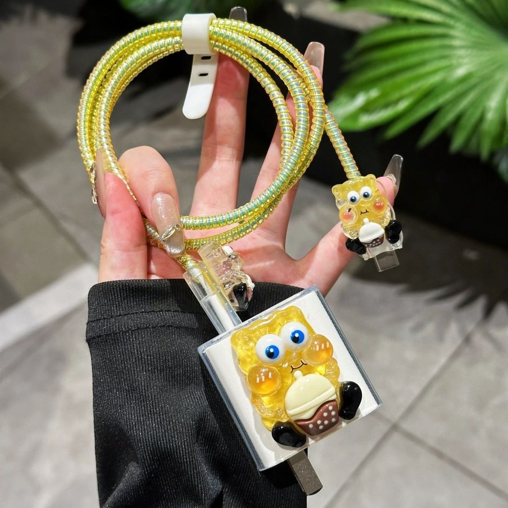 น่ารัก SpongeBob สําหรับ VIVO 66W 33W 120W Charger Protector V27e Charger กรณี V29 5g 80W สําหรับ VI