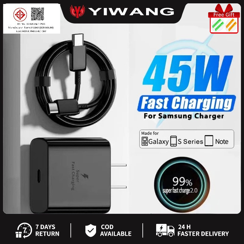 สายชาร์จเร็ว 45W สายชาร์จ Type C 45W สำหรับ Samsung Series เหมาะสำหรับ Samsung S21, S23, S21, S20, A