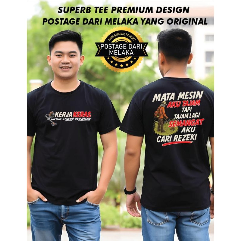 MESIN RUMPUT KERJA KERAS MALAYSIA baju IRAL tshirt ผู้ชาย MURAH เสื้อยืดไมโครไฟเบอร์โพลีเอสเตอร์ super cool เสื้อยืดออกแบบใหม่ PLUS ขนาด XS TO 7XL baju JC tHK