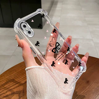 เคสสําหรับ iPhone X XS XS MAX เคสโทรศัพท์ TPU 2025 กันกระแทกการออกแบบใหม่รักโบว์อุปกรณ์เสริมฝาครอบ SZ26