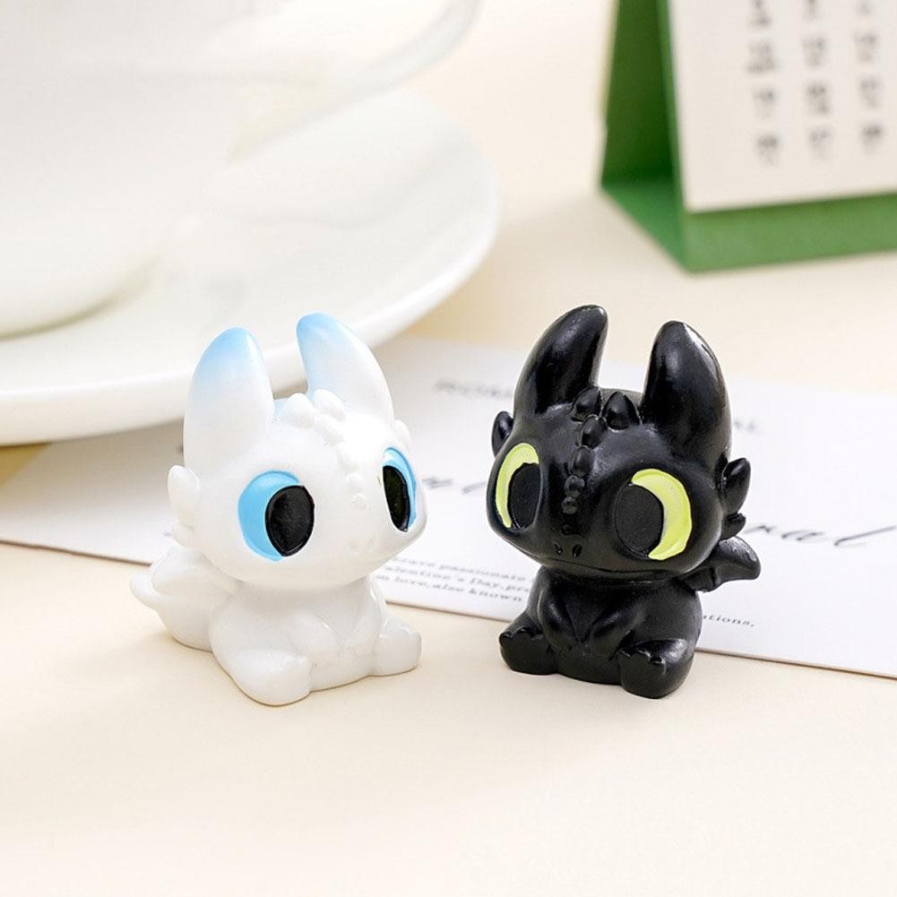 How To Train Your Dragon ตุ๊กตาไร้ฟันสีดําและสีขาวน่ารักของเล่นตกแต่งรูปขนาดเล็ก