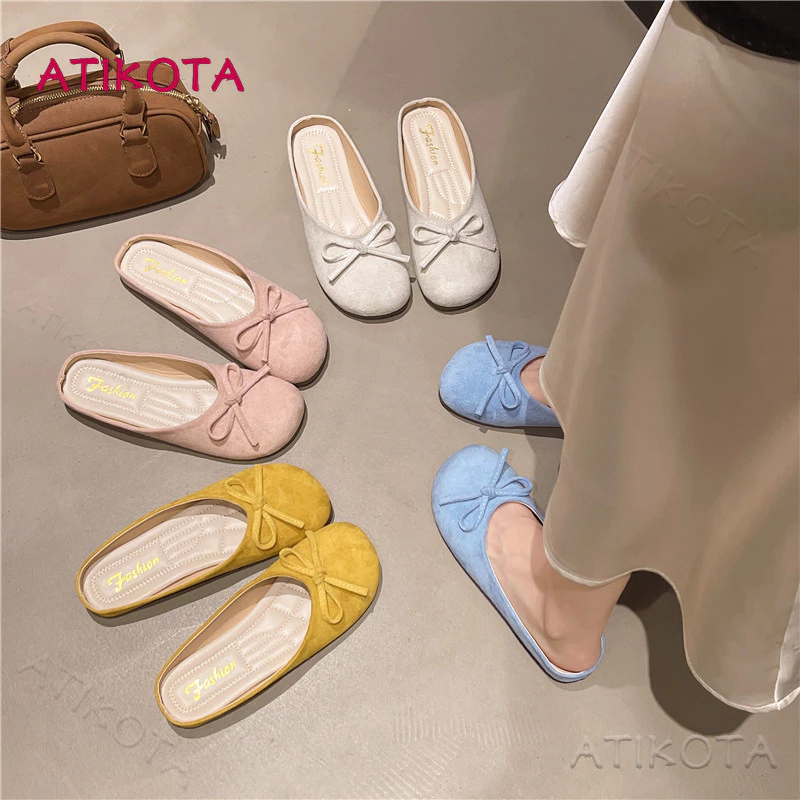 Atikota รองเท้าแตะผู้หญิง สไตล์แฟชั่น อเนกประสงค์ น้ำหนักเบา เหมาะสำหรับสวมใส่ทุกวัน