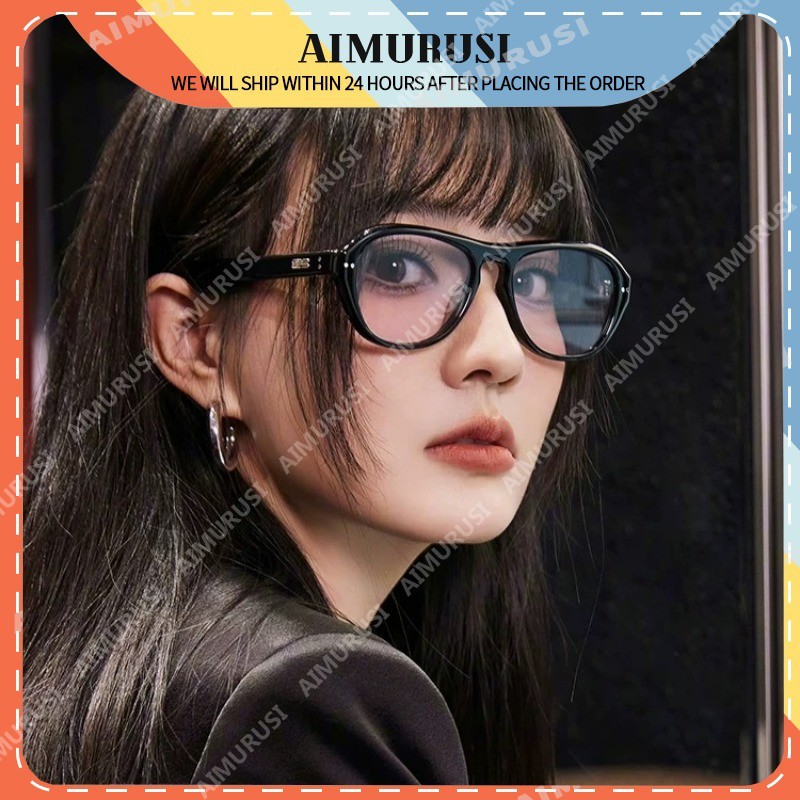 (AIMURUSI) ออกแบบใหม่แว่นตาวินเทจคลาสสิกผู้ชายและผู้หญิงแว่นตาทรงกลมกรอบใหญ่