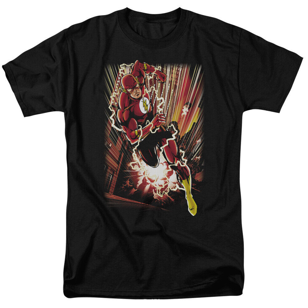 The Flash Street Speed T Shirt หนังสือการ์ตูนลิขสิทธิ์ Tee New