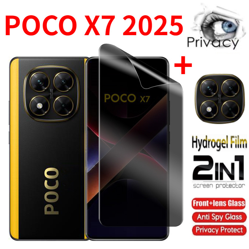 Poco X7 2025 ความเป็นส่วนตัว Hydrogel ฟิล์ม Anti-Spy คลุมทั้งหมดป้องกันหน้าจอ Anti Peek ฟิล์มความเป็