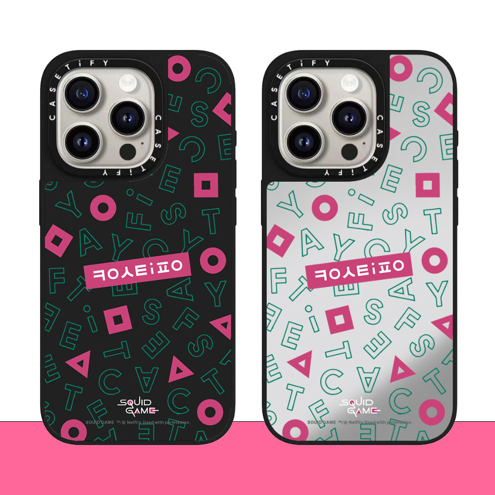 Casetify ตัวอักษรแบบเต็มหน้าจอคุณภาพสูงกระจกเคสโทรศัพท์เหมาะสําหรับ iPhone 16promax 16pro 16 plus 15 promax 14 promax 15 pro 14 pro 13 pro 12 แฟชั่น Anti Drop Hard Case
