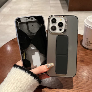 ชุบวงเล็บพับอะคริลิคเคสโทรศัพท์สําหรับ ไอโฟน 17 มือโปร สูงสุด 16 บวก 15 14 13 12 11 มือโปร สูงสุด กันกระแทกป้องกันปลอก