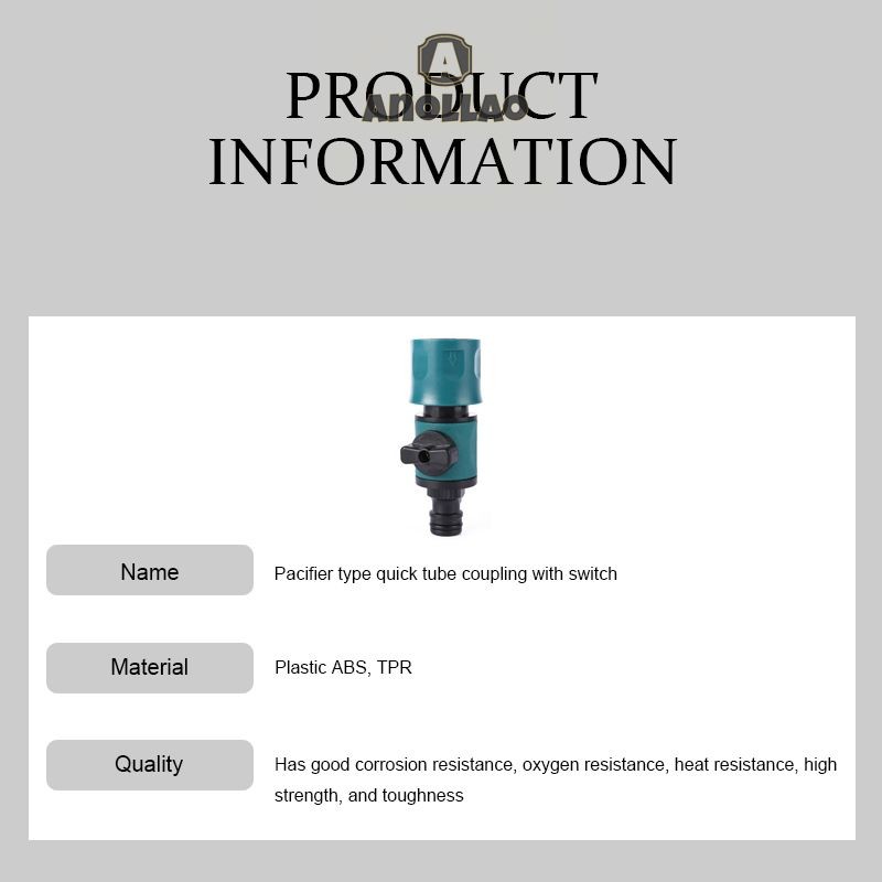 ข้อต่อก๊อกน้ำ ปิดวาล์วที่มีก้นจุกนมเชื่อมต่ออย่างรวดเร็วสวนชลประทานรดน้ําอะแดปเตอร์ท่อยาว ✨Anollao - รูปที่ 6