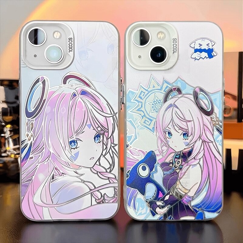 Genshin Impact Ciclei FurinaสําหรับXiaomi Redmiหมายเหตุ13 14 Pro 5G 12 14 4G 8 11 10 12 13 14 Pro Plus 5G 10S 11S Redmi 13C 14Cกรณีน่ารักเงินเลเซอร์การ์ตูน