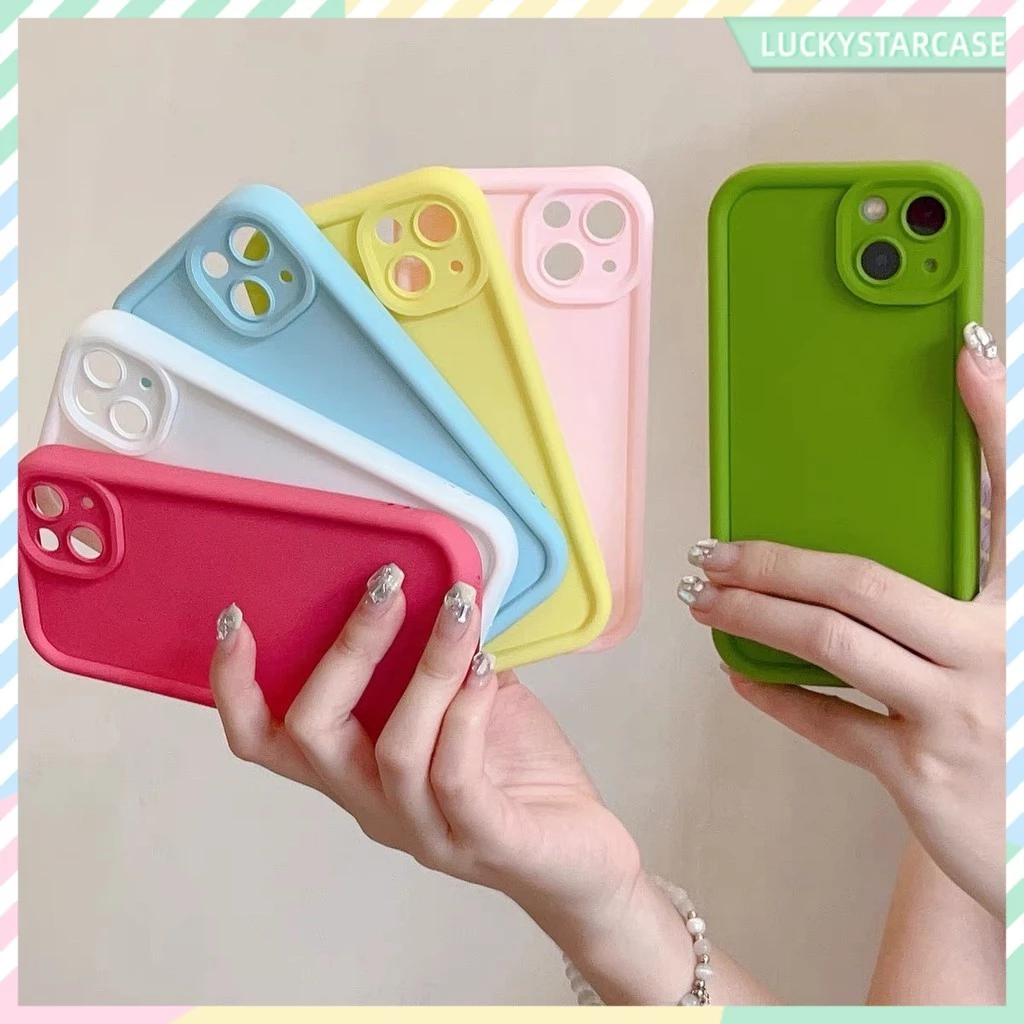 เคส Oppo A18 A17K A7 A17 A16 A54 A38 A12 A15 A57 A3s A78 A74 A5s A58 A16K A55 A31 Reno 8T 6 เคส สีลูกกวาดซิลิโคนนุ่ม