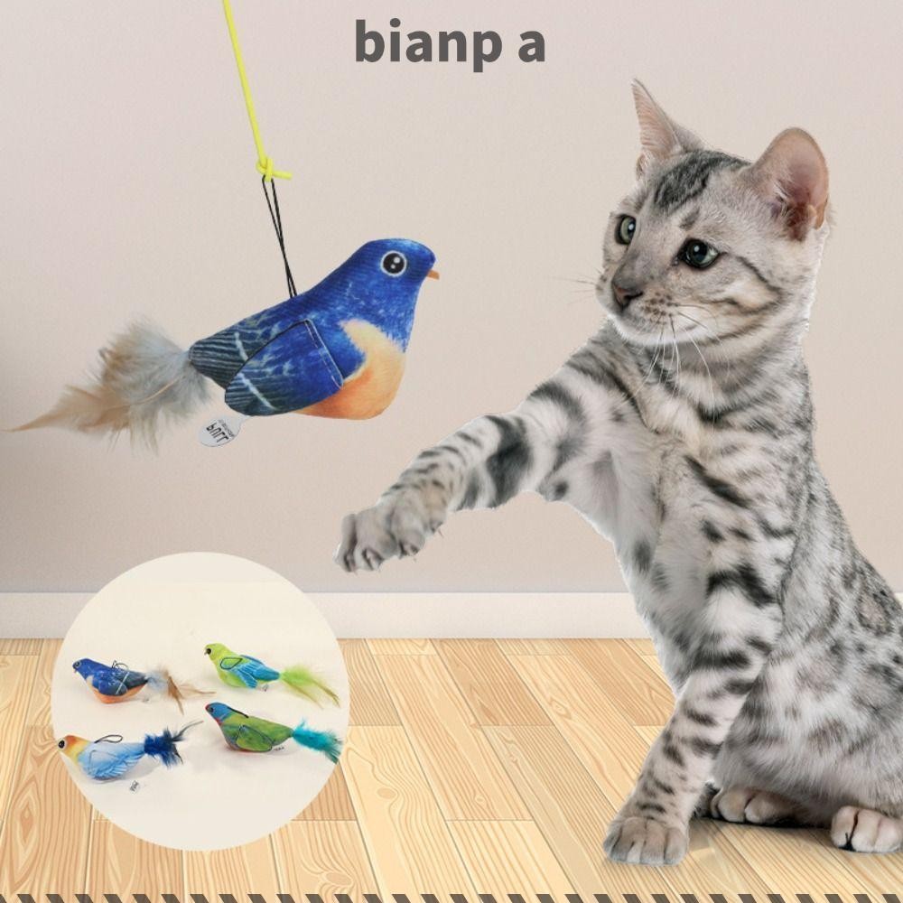 Bianpa Chirping Bird ของเล่นแมว, ผ้า Interactive Cat Teaser ของเล่น, ตลกเสียงกัดสัตว์เลี้ยงจําลองนกของเล่นอุปกรณ์สัตว์เลี้ยง