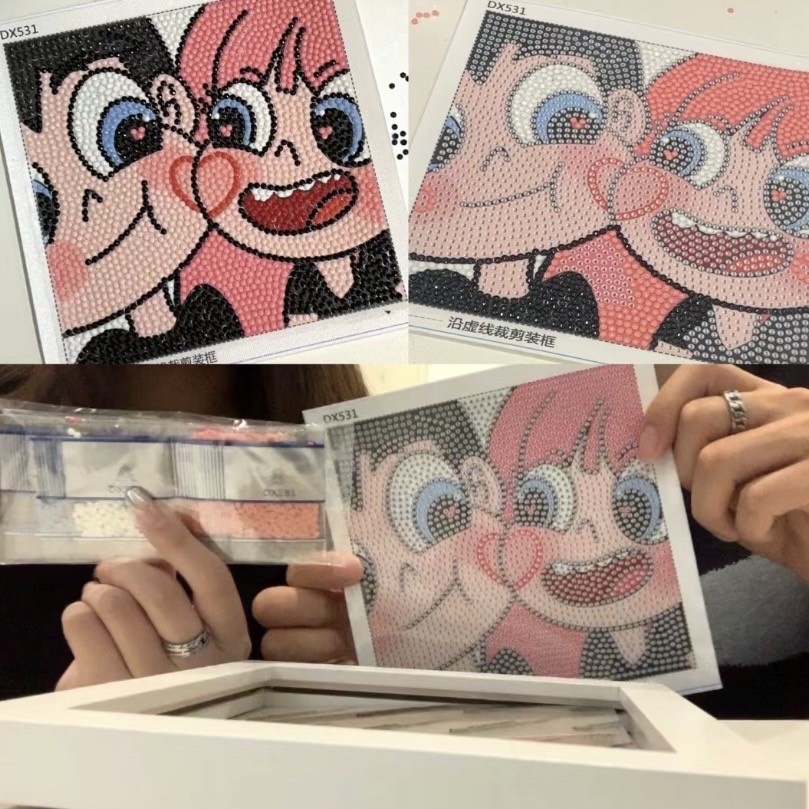 Valentine's Dayภาพครอสติสคริสตัล ภาพวาดเพชร diamond painting DIY ภาพปักเพชร/ภาพวาดปักเพชร ภาพติดเพชรพร้อมกรอบรูป ของขวัญ - รูปที่ 2