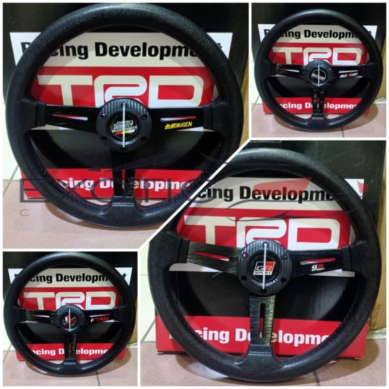 พวงมาลัยคาร์บอนสีดํา Mugen/Ralliart/TRD/GR Sport Racing Car