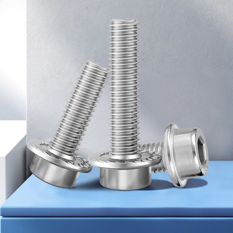 【STARSHIP]สกรูหัวซ็อกเก็ตมีฟลานจ์หยักป้องกันการหลุด สแตนเลสเกรด 304 (ขนาด M3 M4 M5 M6 M8 M10 M12)(RY-TH1) - รูปที่ 4