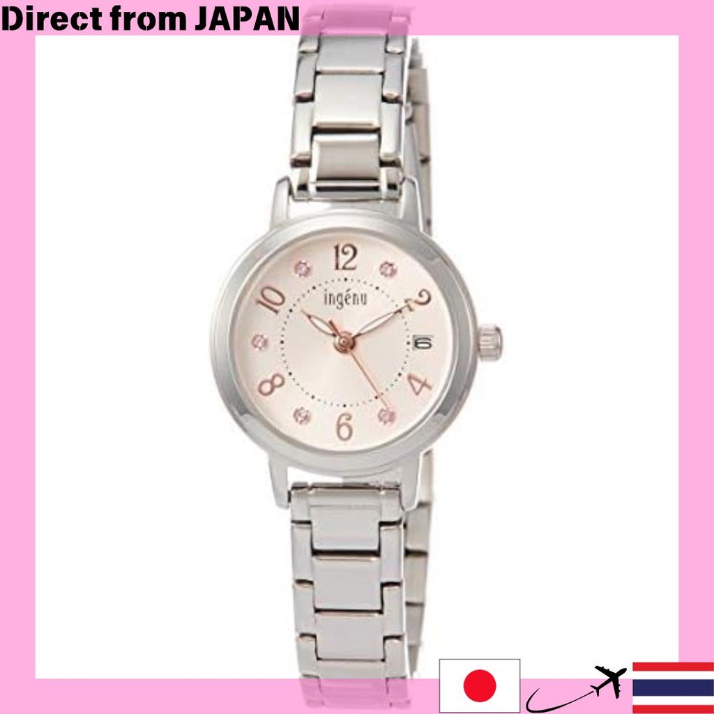 【Direct from Japan】[Seiko Watch] นาฬิกา Angeine Swarovski หน้าปัดส้มอ่อน กระจกโค้ง Inorganic รุ่น AH