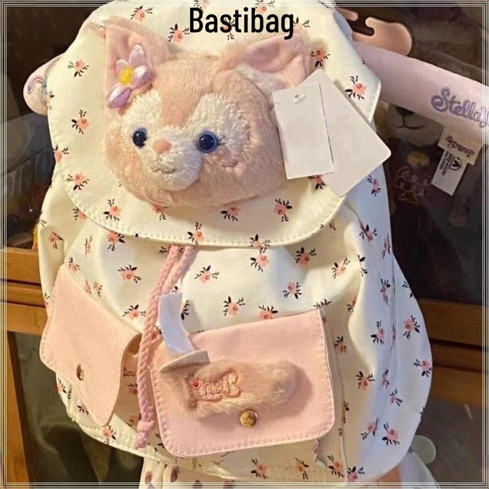 Bastibag กระเป๋าเป้สะพายหลัง, ดอกไม้กระเป๋านักเรียนความจุขนาดใหญ่, น่ารัก Kawaii Kitty LinaBell กระเป๋าแล็ปท็อปนักเรียน