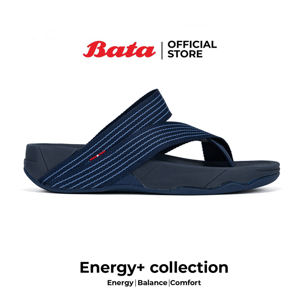 [New Arrival] Bata บาจา Energy+ รองเท้าแตะหูหนีบแฟชั่น สายผ้าไนลอน ยอดฮิต สวมใส่ง่าย สำหรับผู้หญิง สีกรมท่า รหัส 4719414