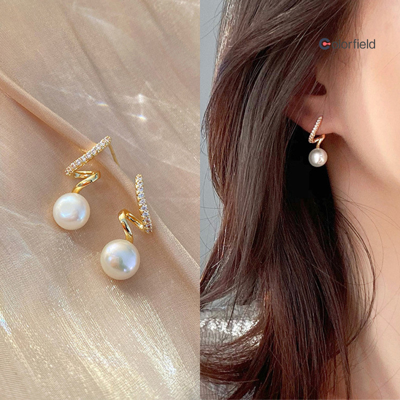 Colorfield 925 เข็มเงิน Fishtail Pearl 2021 ต่างหูแฟชั่นและสง่างามใหม่