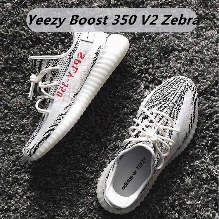 20สี Adidas Originals Yeezy BOOST 350 V2ม้าลายสีขาวสีดำลูกไม้ขึ้นรองเท้าผ้าใบสำหรับผู้ชายและผู้หญิงร