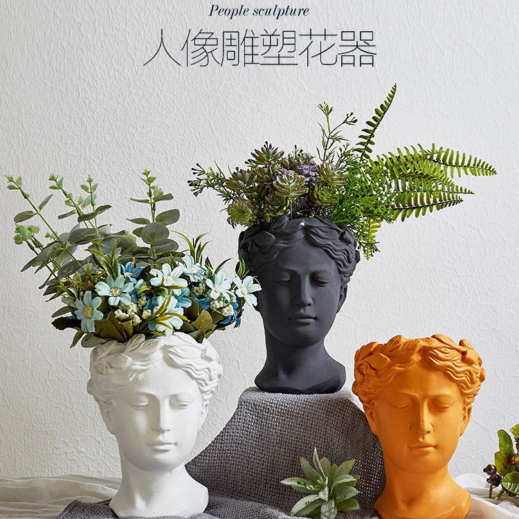 ภาพสร้างสรรค์ Retro ศิลปะยุโรปแจกันเรซิ่น Avatar กระถางดอกไม้ Venus รูปปั้นกรีกเครื่องประดับ 1J3D