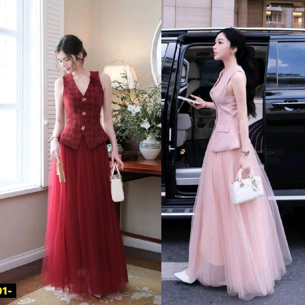 (พร้อมส่ง) stylista109  เสื้อสูมแขนกุดกระดุมทอง swan218 pisamai29 K.shop