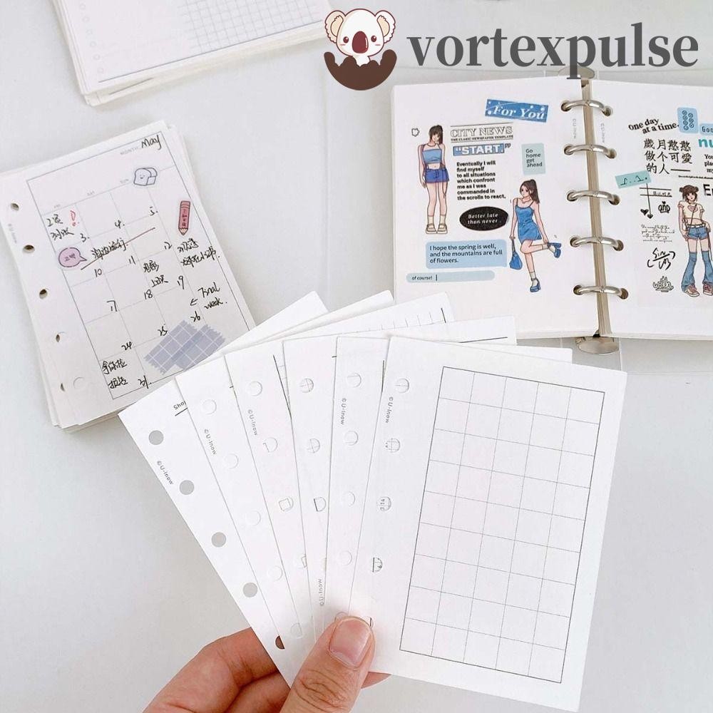 Vortexpulse M5 A8 กระดาษเติมโน้ตบุ๊คแบบหลวม,ดัชนีการ์ดหน้าภายใน 50แผ่นเติมด้านใน Binder กระดาษหน้า, To Do List Refill Spiral Binder Notebook Paper