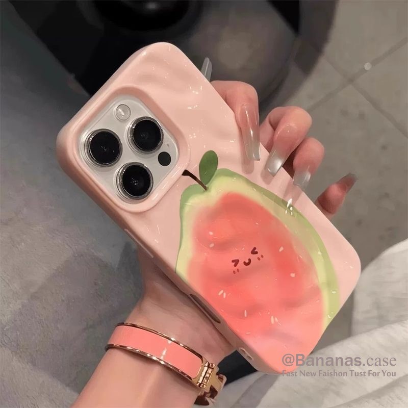 เข้ากันได้กับ iPhone 16 15 14 13 12 11 Pro Max X XS XR XS Max 7 8 Plus เคสโทรศัพท์น่ารักผลไม้สด Guav